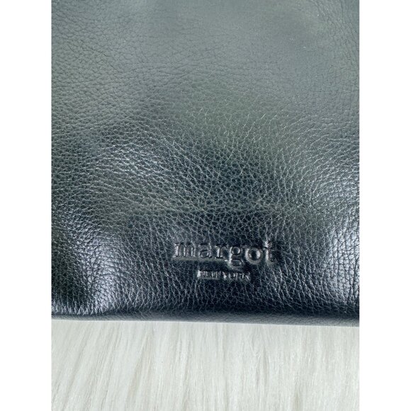 Split Pocket Crossbody in Black – Margot New York Women\'s Margot Black Crossbody Genuine Leather Bag Handbag Purse Sz Small Black